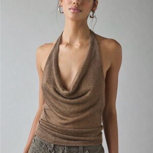 ❤️Urban Outfitters Brown Metallic Halter Camisole
